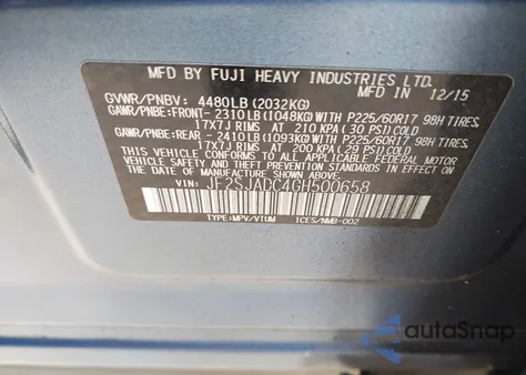 2016 Subaru Forester 2.5I Premium z USA, uszkodzony, nr VIN JF2SJADC4GH500658